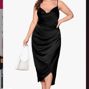 (NWT) Make Me Chic Satin Cowl Neck Dress